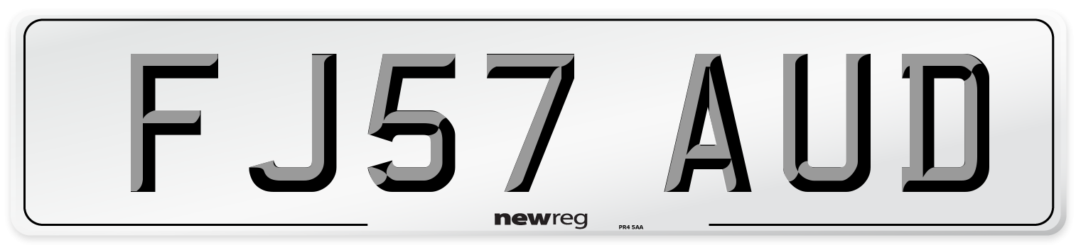 FJ57 AUD Number Plate from New Reg